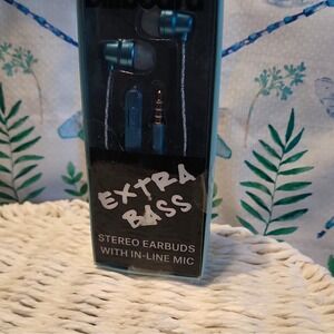 Billboard BB678 Extra Bass Stereo In-Ear Earbuds In-Line Mic 3.5mm Blue